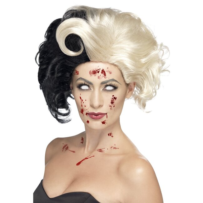 Evil Madame Wig, Deluxe, Black & Blonde