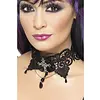 Gothic Lace Choker - Ornate with Jewelled Cross