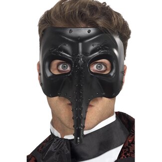 Smiffy's Venetian Gothic Capitano Mask - Zwart