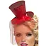 Fever Fever Mini Hoge Hoed op Hoofdband - Rood met afneembaar tule