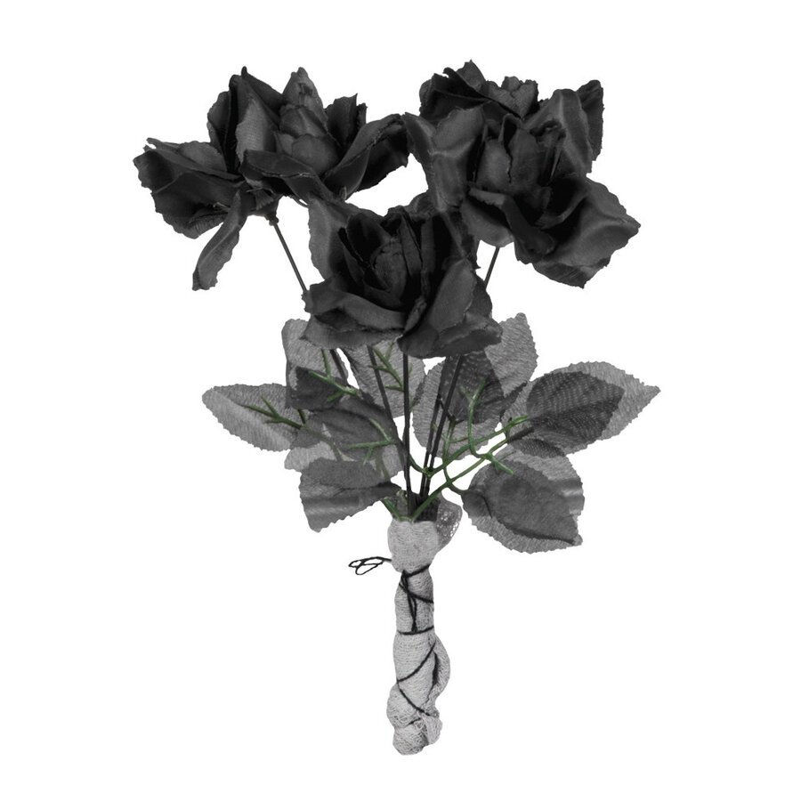 Corpse Bride Bouquet Black Roses-1