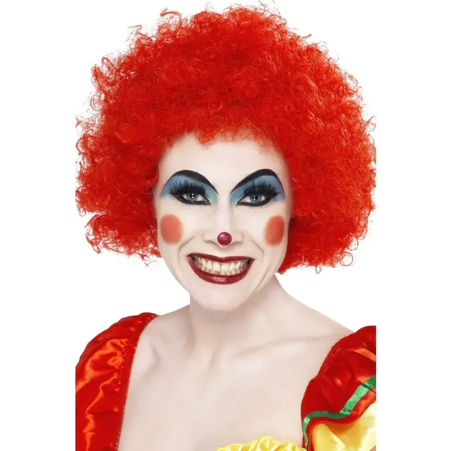 Clown Krul Pruik - Rood-2