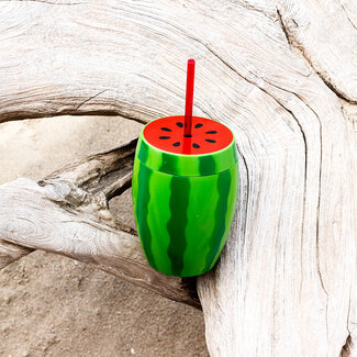 Watermeloen drinkbeker met rietje - 900ml
