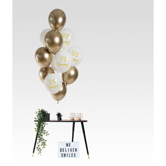 Ballonnen Golden Anniversary - 30cm - 12 stuks