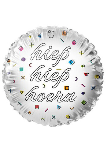 Folieballon Hiep Hiep Hoera - 45cm 