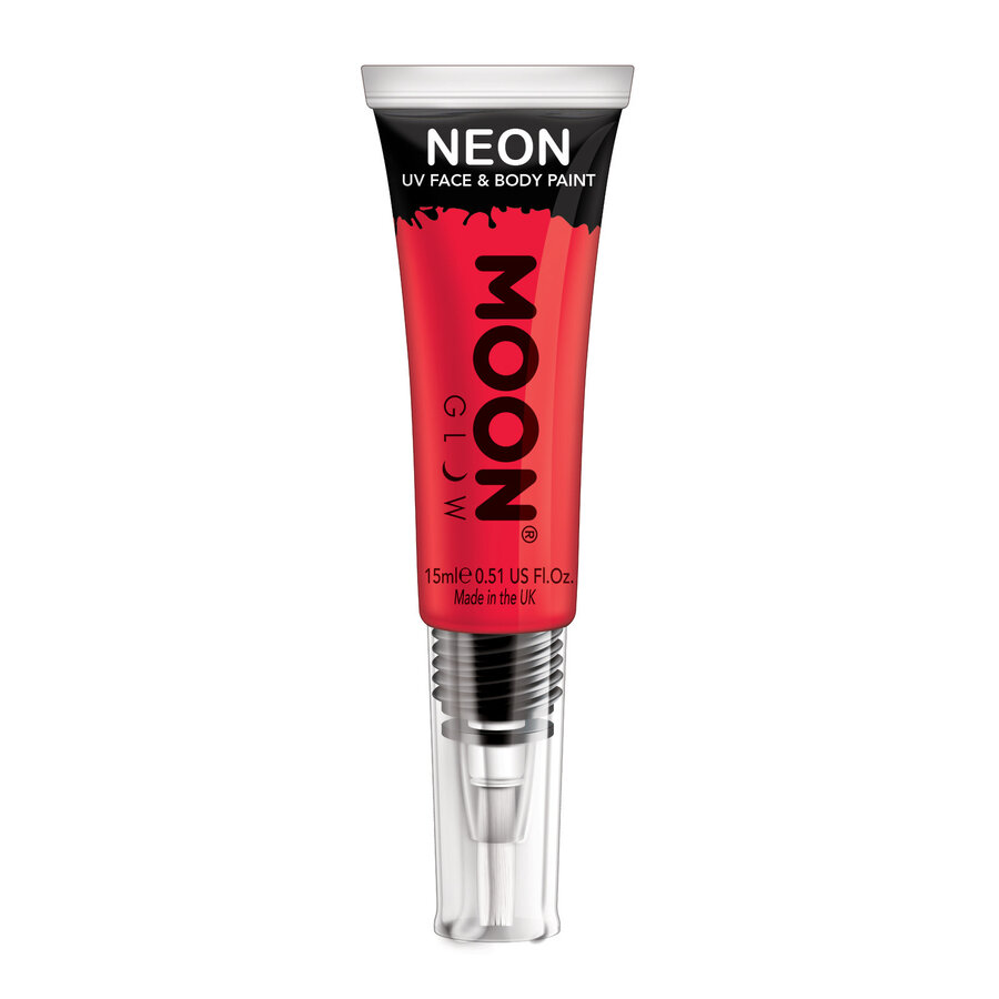 Neon UV Face & Body Gel with brush - Rood - 15ml-1