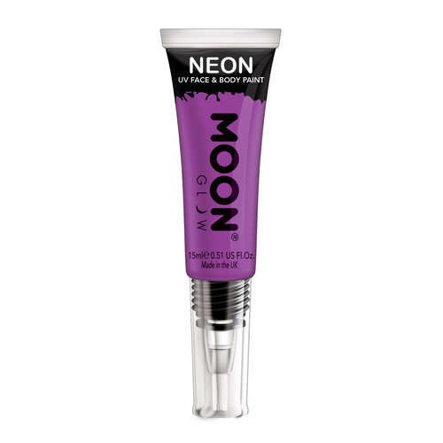 Neon UV Face & Body Gel with brush - Paars - 15ml 