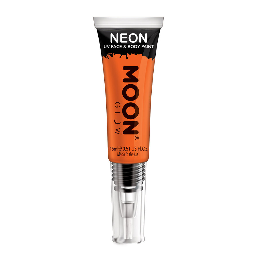 Neon UV Face & Body Gel with brush - Oranje - 15ml-1