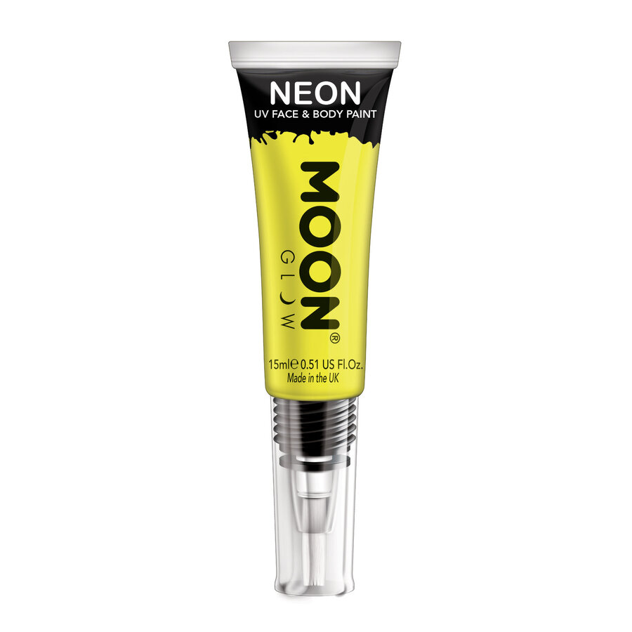 Neon UV Face & Body Gel with brush - Geel - 15ml-1