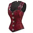 Red Double Buckle Straps Steampunk Corset