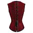 Red Double Buckle Straps Steampunk Corset