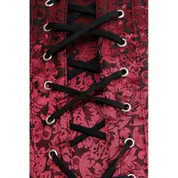 thumb-Red Double Buckle Straps Steampunk Corset-4