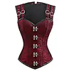 Red Double Buckle Straps Steampunk Corset