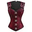 Red Double Buckle Straps Steampunk Corset