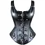 Black Faux Leather Steampunk Corset Basque Top