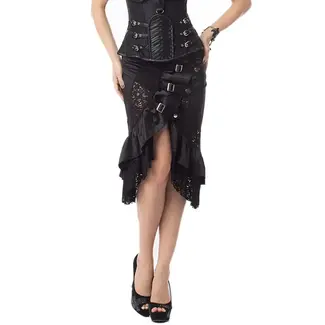 Steampunk Gothic Vintage Black Lace Skirt