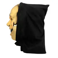 thumb-Gezichtsmasker Crazy killer met kap Goud-3