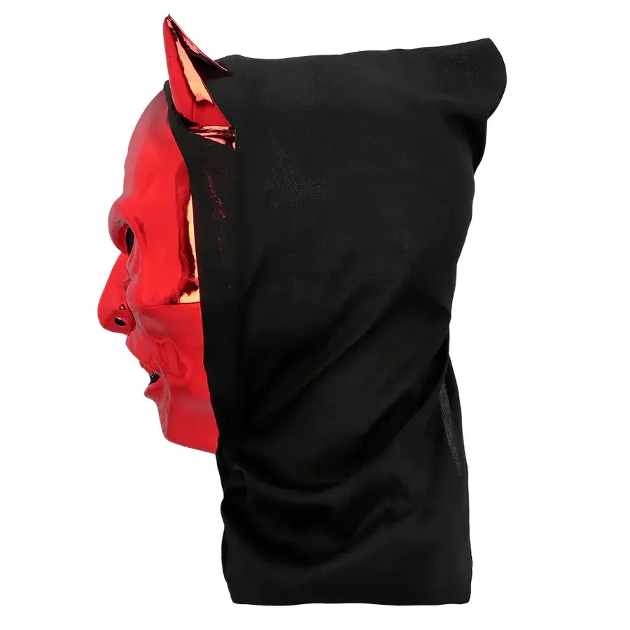 Gezichtsmasker Verblindende duivel met kap Rood-3