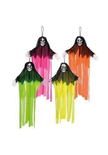 Hangdecoratie Schedelspook Neon  - 55 cm 