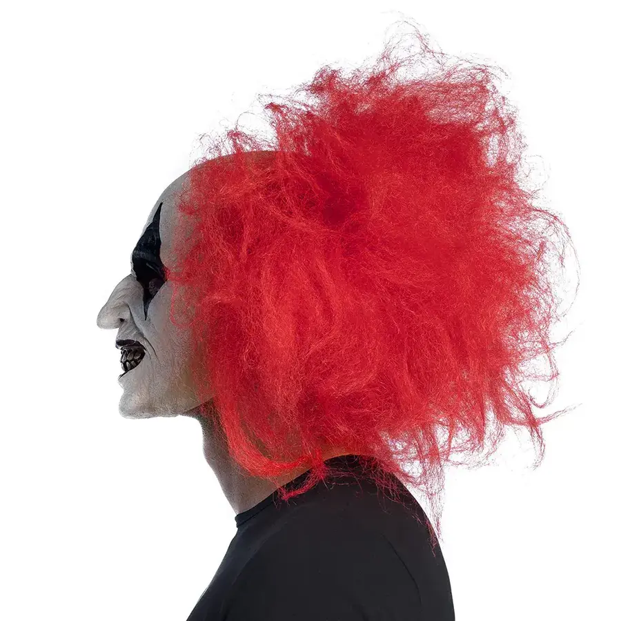 Latex hoofdmasker Ruddy clown met haar-2