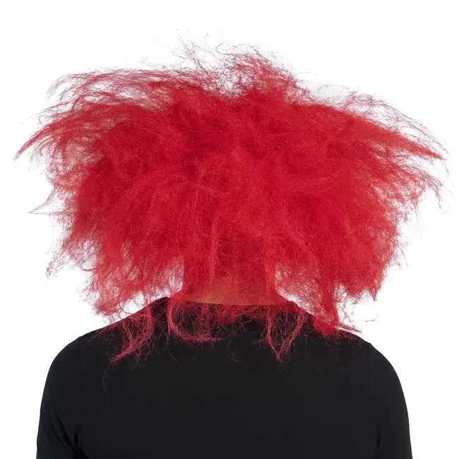 Latex hoofdmasker Ruddy clown met haar