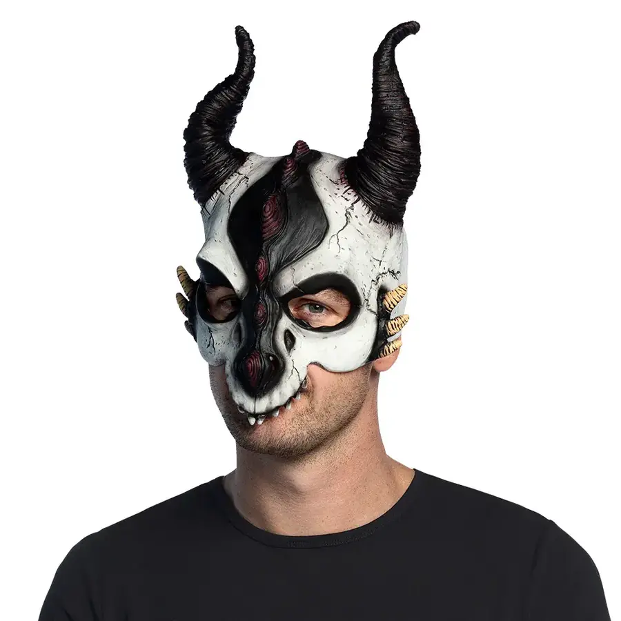 Latex halfmasker Drakenschedel-4