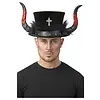 Deluxe Devil Top Hat - with Horns & Marabou