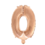 Globos Folieballon cijfer 0 Rosé Gold - lucht gevuld - 41cm