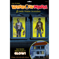 2 Window Decorations Zombie Plastic