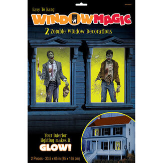 Amscan 2 Window Decorations Zombie Plastic 85x 165 cm