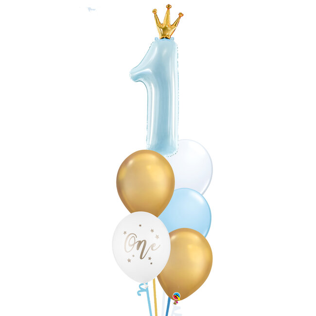 Number 1 Jaar Gold Crown Set - Blue