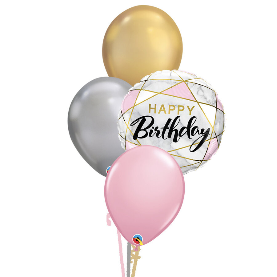 Happy Birthday Marmer Pink & Gold Set-1