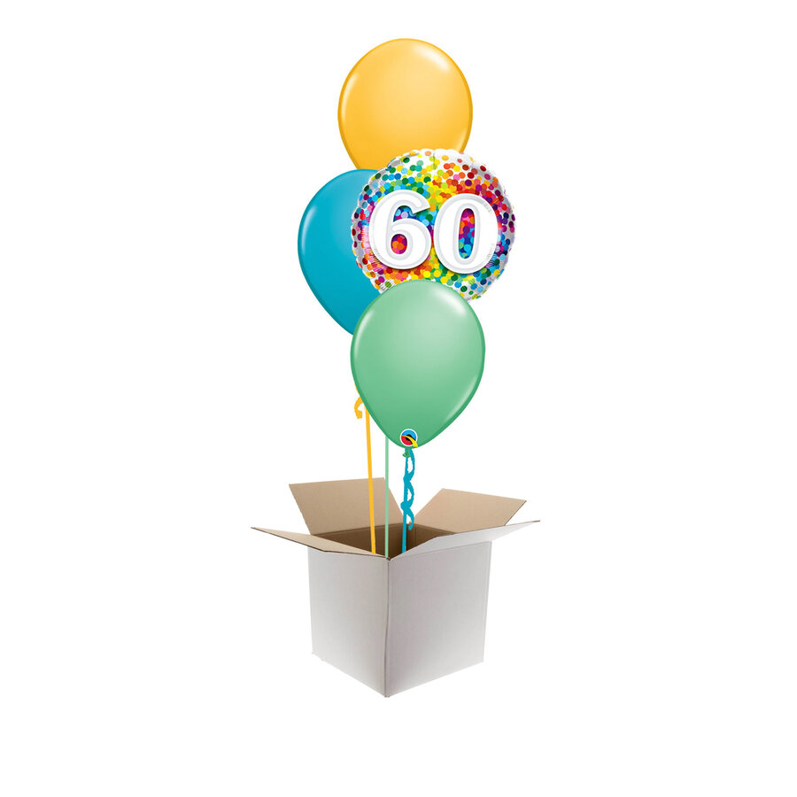 Ballon anniversaire 20 ans Rainbow Confetti 45 cm