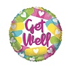 Folieballon Get Well Hearts