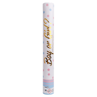 Haza-Witbaard Confetti shooter Gender reveal blauw - 40 cm
