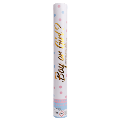 Confetti shooter Gender reveal roze - 40 cm 