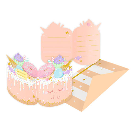 Uitnodigingen Crazy Cake - 8st 