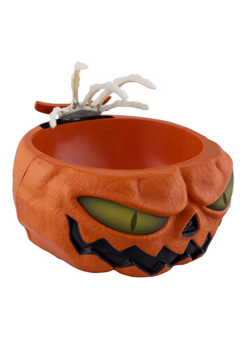 Halloween Candy Bowl With Skeleton Hand - 22x22cm 