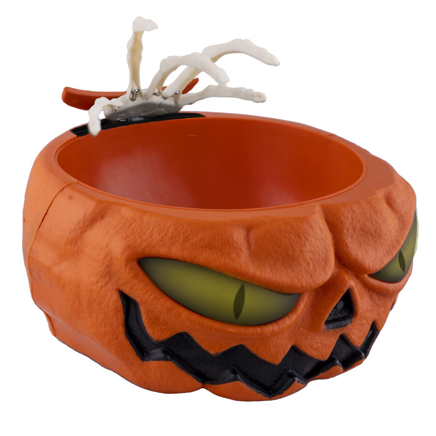 Halloween Candy Bowl With Skeleton Hand - 22x22cm-1