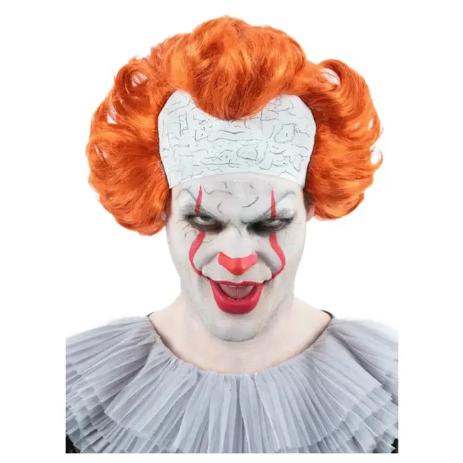 Pruik IT Chapter Two Pennywise, met latex kaal hoofd
