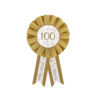 Paperdreams Rozet Wit / Goud - 100 Jaar - 8 x 14 cm