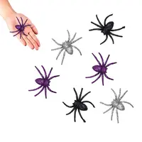 Set 6 Glitter Spinnen - 7x7cm
