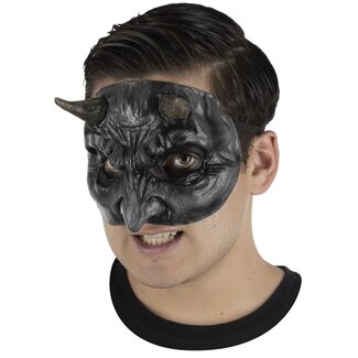 Ghoulish Latex Half Masker - Devil Black
