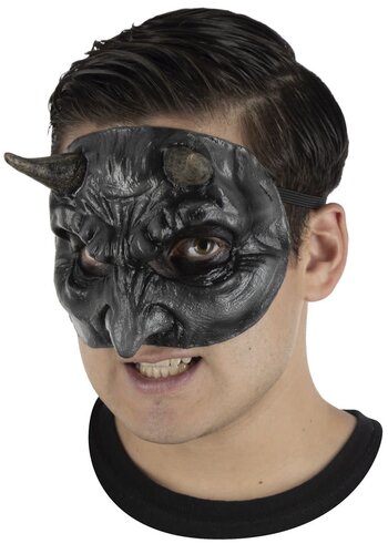 Latex Half Masker - Devil Black 