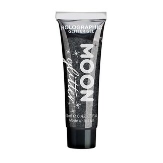 moon Holografisch fine Glitter gel Zwart - 12ml