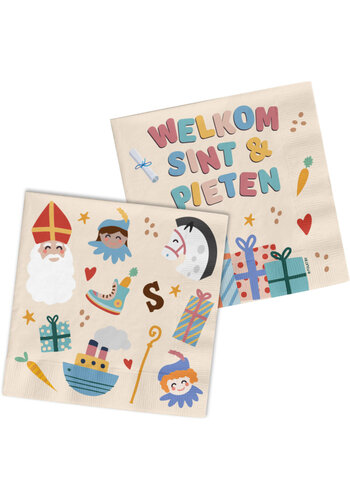 Sinterklaas Servetten - 20 st - 12,5x12,5cm 