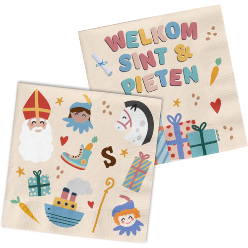 Sinterklaas Servetten - 20 st - 12,5x12,5cm 