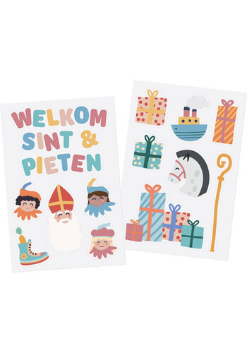 Raamstickers 'Welkom Sint & Pieten' - 13 st 