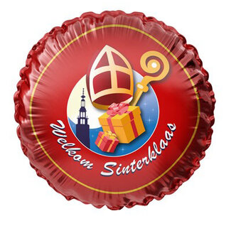 Haza-Witbaard Folieballon ’Welkom Sinterklaas’ - 45cm