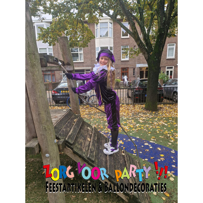 Piet Velours - Paars/Zwart